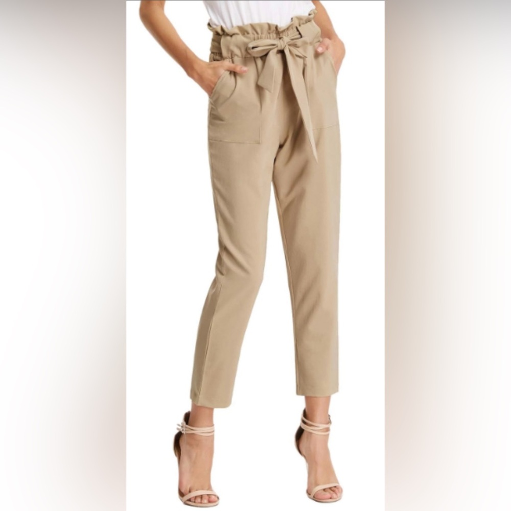 H&M Beige paperbag small trousers